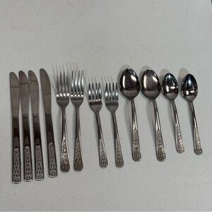 San Souci Stainless Steel Flatware By Utica 12 Piece Set Discontinued